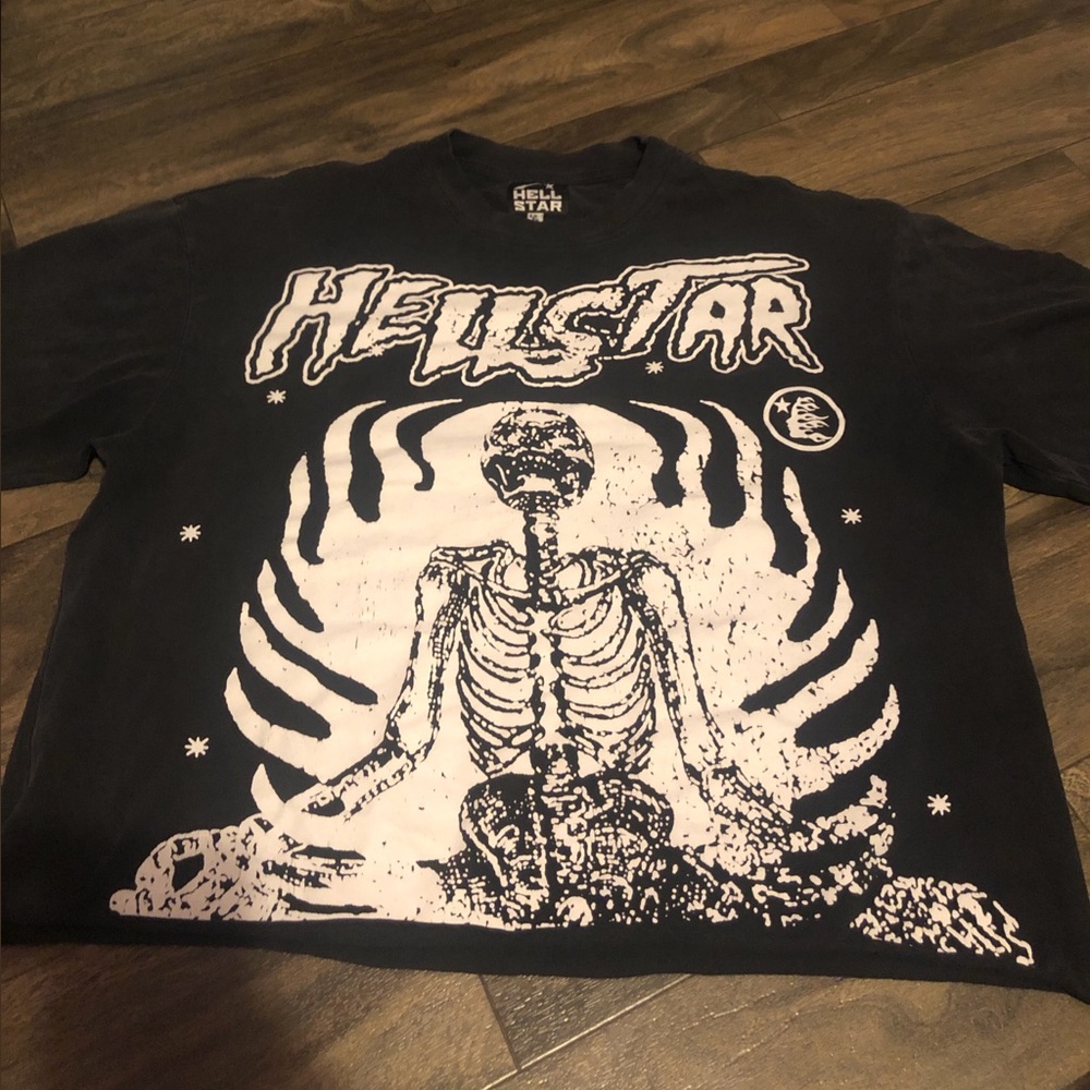 Hellstar Blackish- Gray Graphic T-Shirt